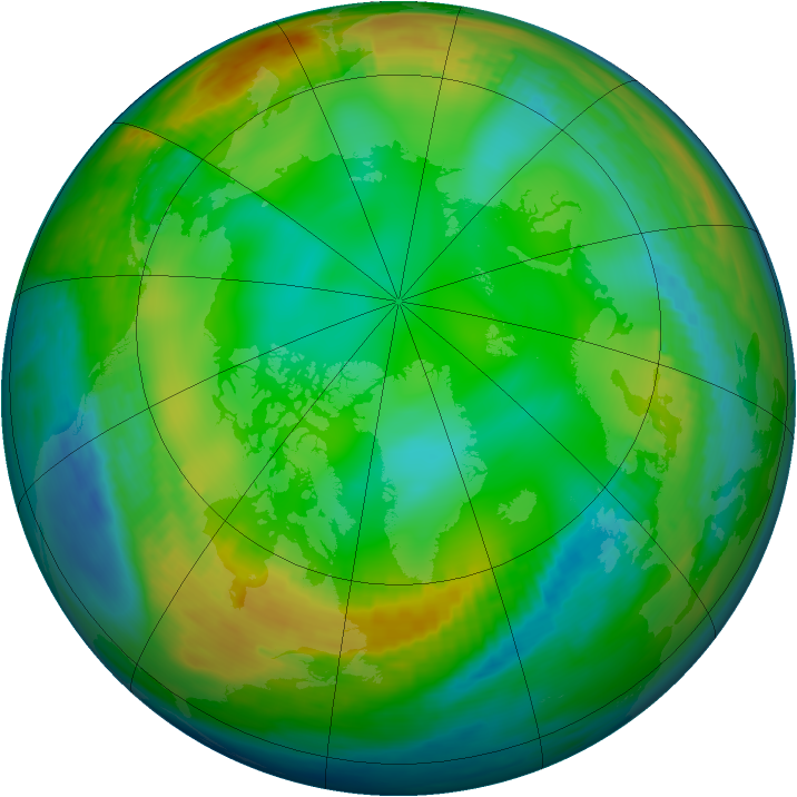 Arctic ozone map for 16 December 1980